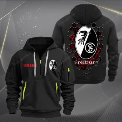SC Freiburg Hoodie Half Zipper, Gift For SC Freiburg Fan BDE051525 - Black