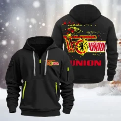 Union Berlin Hoodie Half Zipper, Gift For Union Berlin Fan BDE051626446 - Black