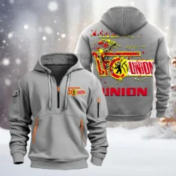 Union Berlin Hoodie Half Zipper, Gift For Union Berlin Fan BDE051626446 - Gray