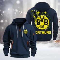 Borussia Dortmund Hoodie Half Zipper, Gift For Borussia Dortmund Fan BDE051626448 - Vavy