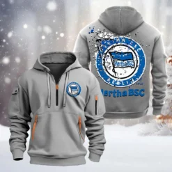 Hertha BSC Hoodie Half Zipper, Gift For Hertha BSC Fan BDE051626449 - Gray