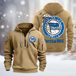 Hertha BSC Hoodie Half Zipper, Gift For Hertha BSC Fan BDE051626449 - Khaki