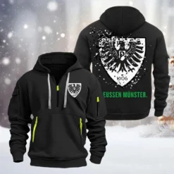 Preussen Munster Hoodie Half Zipper, Gift For Preussen Munster Fan BDE051626455 - Black