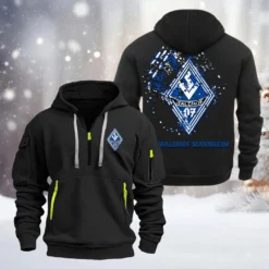 Waldhof Mannheim Hoodie Half Zipper, Gift For Waldhof Mannheim Fan BDE051626457 - Black