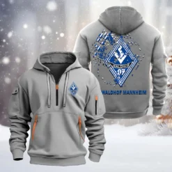 Waldhof Mannheim Hoodie Half Zipper, Gift For Waldhof Mannheim Fan BDE051626457 - Gray