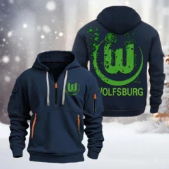 VfL Wolfsburg Hoodie Half Zipper, Gift For VfL Wolfsburg Fan BDE051626458 - Vavy
