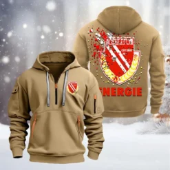 Energie Cottbus Hoodie Half Zipper, Gift For Energie Cottbus Fan BDE051626459 - Khaki