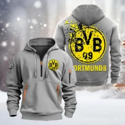 Borussia Dortmund II Hoodie Half Zipper, Gift For Borussia Dortmund II Fan BDE051626461 - Gray