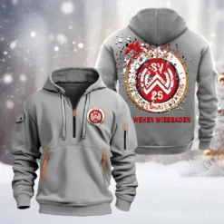 Wehen Wiesbaden Hoodie Half Zipper, Gift For Wehen Wiesbaden Fan BDE051626463 - Gray
