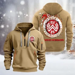 Wehen Wiesbaden Hoodie Half Zipper, Gift For Wehen Wiesbaden Fan BDE051626463 - Khaki