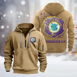 Erzgebirge Aue Hoodie Half Zipper, Gift For Erzgebirge Aue Fan BDE051626464 - Khaki