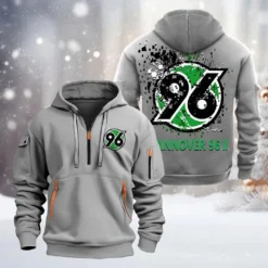 Hannover 96 II Hoodie Half Zipper, Gift For Hannover 96 II Fan BDE051626469 - Gray