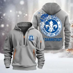 Darmstadt 98 Hoodie Half Zipper, Gift For Darmstadt 98 Fan BDE051626470 - Gray