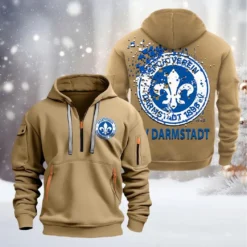 Darmstadt 98 Hoodie Half Zipper, Gift For Darmstadt 98 Fan BDE051626470 - Khaki