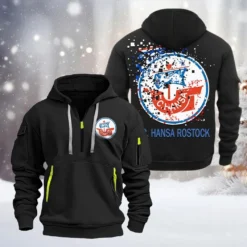 Hansa Rostock Hoodie Half Zipper, Gift For Hansa Rostock Fan BDE051626471 - Black