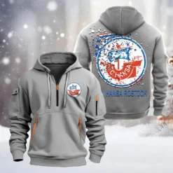 Hansa Rostock Hoodie Half Zipper, Gift For Hansa Rostock Fan BDE051626471 - Gray