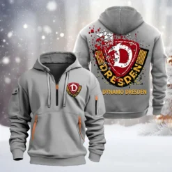 Dynamo Dresden Hoodie Half Zipper, Gift For Dynamo Dresden Fan BDE051626473 - Gray