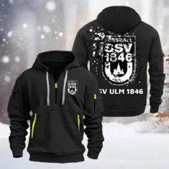 SSV Ulm 1846 Fussball Hoodie Half Zipper, Gift For SSV Ulm 1846 Fussball Fan BDE051626474 - Black