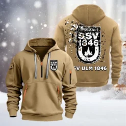 SSV Ulm 1846 Fussball Hoodie Half Zipper, Gift For SSV Ulm 1846 Fussball Fan BDE051626474 - Khaki