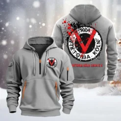 Viktoria Koln Hoodie Half Zipper, Gift For Viktoria Koln Fan BDE051626476 - Gray