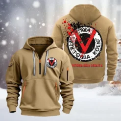 Viktoria Koln Hoodie Half Zipper, Gift For Viktoria Koln Fan BDE051626476 - Khaki