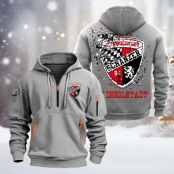 FC Ingolstadt Hoodie Half Zipper, Gift For FC Ingolstadt Fan BDE051626480 - Gray