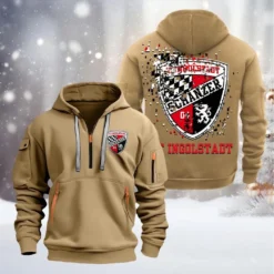 FC Ingolstadt Hoodie Half Zipper, Gift For FC Ingolstadt Fan BDE051626480 - Khaki