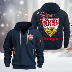 VfB Stuttgart Hoodie Half Zipper, Gift For VfB Stuttgart Fan BDE051626481 - Vavy