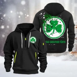 SpVgg Greuther Furth Hoodie Half Zipper, Gift For SpVgg Greuther Furth Fan BDE051626482 - Black
