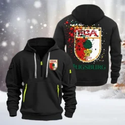 FC Augsburg Hoodie Half Zipper, Gift For FC Augsburg Fan BDE051626483 - Black