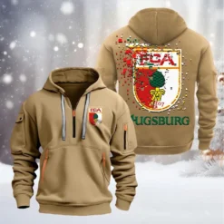 FC Augsburg Hoodie Half Zipper, Gift For FC Augsburg Fan BDE051626483 - Khaki