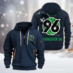 Hannover 96 Hoodie Half Zipper, Gift For Hannover 96 Fan BDE051626484 - Vavy
