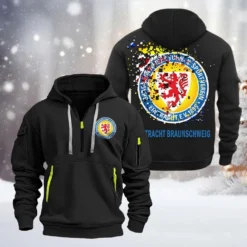 Eintracht Braunschweig Hoodie Half Zipper, Gift For Eintracht Braunschweig Fan BDE051626485 - Black