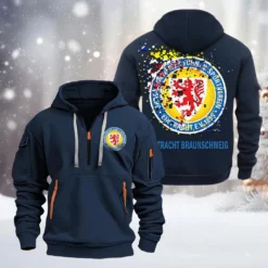 Eintracht Braunschweig Hoodie Half Zipper, Gift For Eintracht Braunschweig Fan BDE051626485 - Vavy