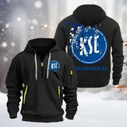 Karlsruher SC Hoodie Half Zipper, Gift For Karlsruher SC Fan BDE051626486 - Black