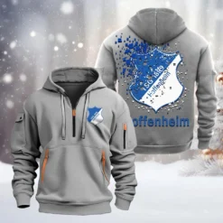 TSG Hoffenheim Hoodie Half Zipper, Gift For TSG Hoffenheim Fan BDE051626487 - Gray