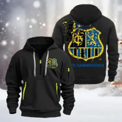 FC Saarbrucken Hoodie Half Zipper, Gift For FC Saarbrucken Fan BDE051626488 - Black