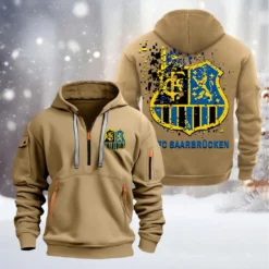 FC Saarbrucken Hoodie Half Zipper, Gift For FC Saarbrucken Fan BDE051626488 - Khaki