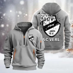 SC Verl Hoodie Half Zipper, Gift For SC Verl Fan BDE051626489 - Gray