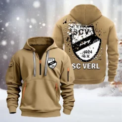 SC Verl Hoodie Half Zipper, Gift For SC Verl Fan BDE051626489 - Khaki
