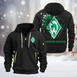 SV Werder Bremen Hoodie Half Zipper, Gift For SV Werder Bremen Fan BDE051626490 - Black