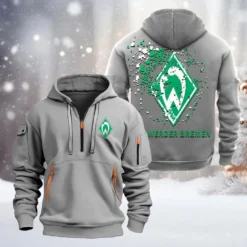 SV Werder Bremen Hoodie Half Zipper, Gift For SV Werder Bremen Fan BDE051626490 - Gray