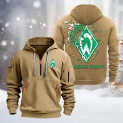 SV Werder Bremen Hoodie Half Zipper, Gift For SV Werder Bremen Fan BDE051626490 - Khaki