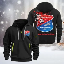 SpVgg Unterhaching Hoodie Half Zipper, Gift For SpVgg Unterhaching Fan BDE051626496 - Black