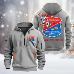 SpVgg Unterhaching Hoodie Half Zipper, Gift For SpVgg Unterhaching Fan BDE051626496 - Gray