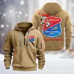 SpVgg Unterhaching Hoodie Half Zipper, Gift For SpVgg Unterhaching Fan BDE051626496 - Khaki