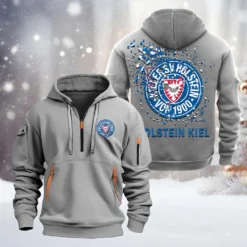 Holstein Kiel Hoodie Half Zipper, Gift For Holstein Kiel Fan BDE051626497 - Gray