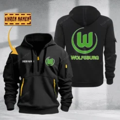 VfL Wolfsburg Hoodie Haft Zipper, Gift For VfL Wolfsburg Fan BDE051725555-Black