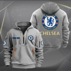 Chelsea Hoodie Half Zipper, Gift for Chelsea fan EPL14052225000 - Grey