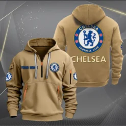 Chelsea Hoodie Half Zipper, Gift for Chelsea fan EPL14052225000 - Khaki